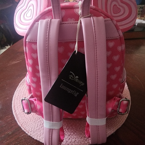 Disney Pink Heart Minnie Mouse Backpack - Picture 3 of 5